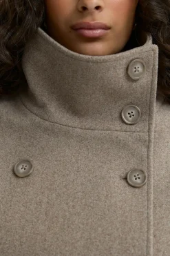 High neck short felt jacket