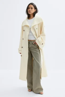 High neck trench coat