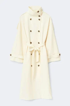 High neck trench coat