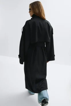 High neck trench coat