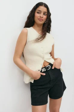 High waist denim shorts