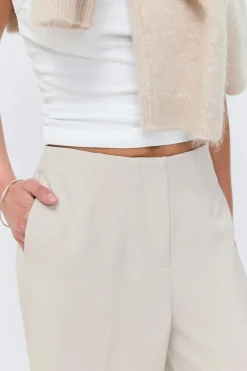 High waist wide trousers