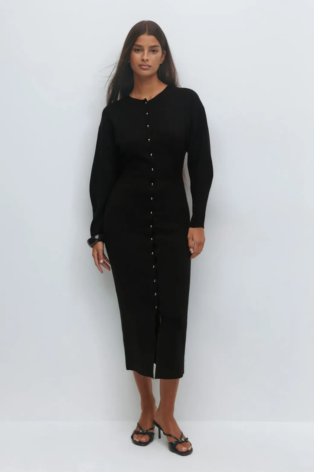 Knitted button down dress