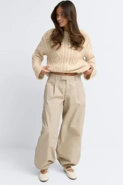 Knitted cable sweater