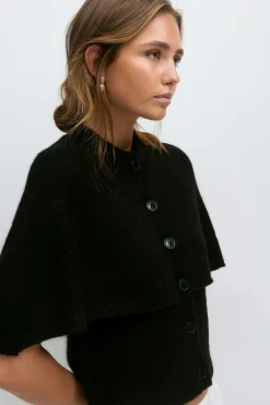 Knitted cape cardigan