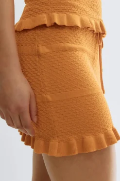Knitted frill skirt