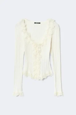 Knitted lace cardigan