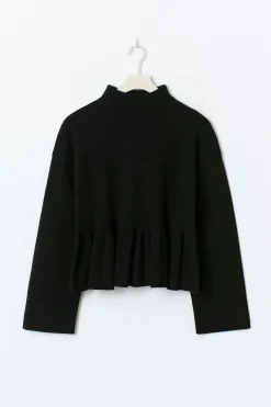 Knitted peplum top