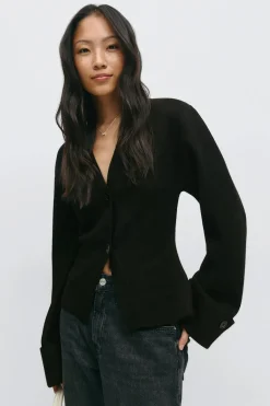 Knitted sculptured cardigan
