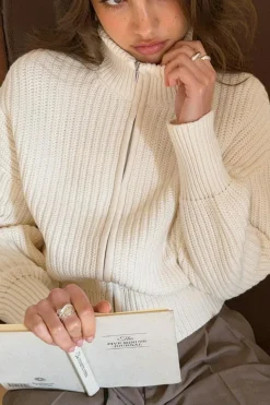 Knitted zip cardigan