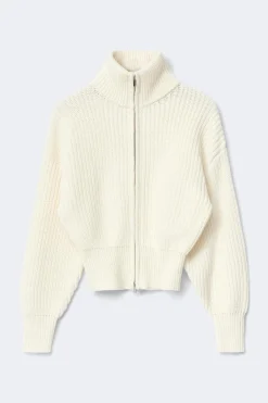Knitted zip cardigan