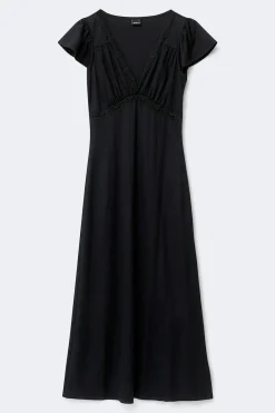 Lace detail midi dress