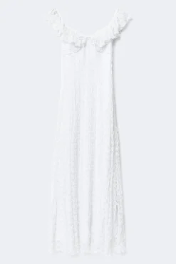 Lace frill maxi dress
