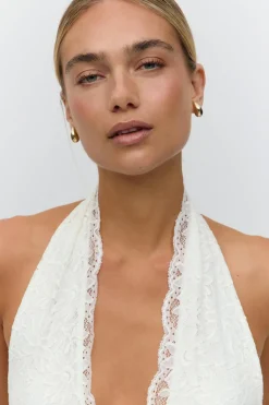 Lace halterneck top