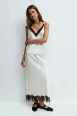 Lace midi skirt