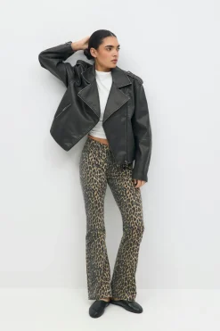 Leopard bootcut jeans