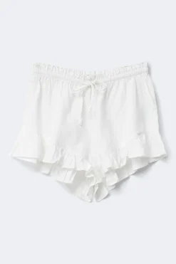 Linen blend frill shorts