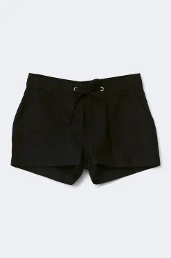 Linen blend mini cargo shorts