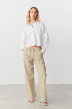 linen blend trousers