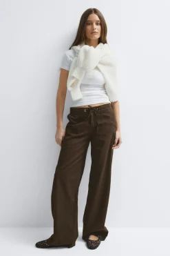 Linen blend trousers
