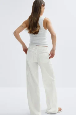 Linen blend trousers