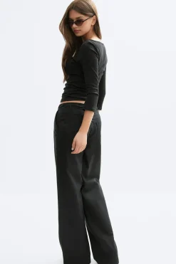 Linen blend trousers