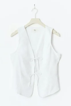Linen blend vest