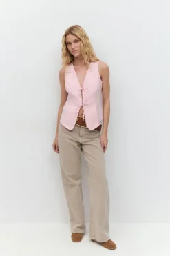 Linen blend vest