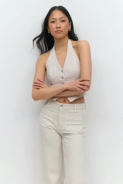 Linen halterneck vest