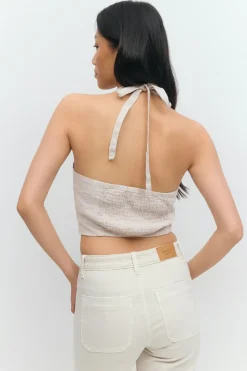 Linen halterneck vest
