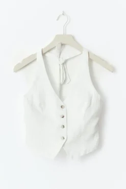Linen halterneck vest