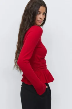 Long sleeve peplum top