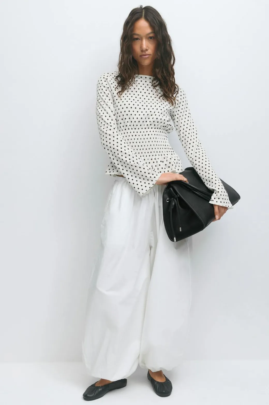 Long sleeve smock top