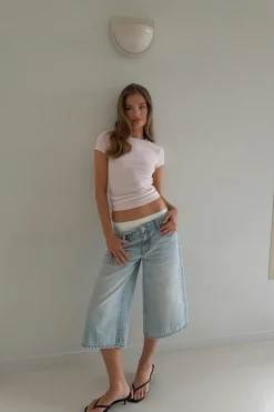 Loose n' luxe denim shorts