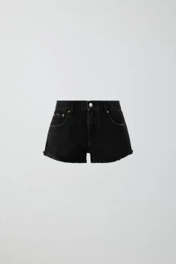 Low denim shorts