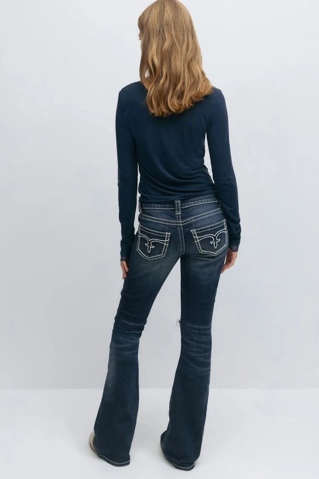 Low rise flare jeans