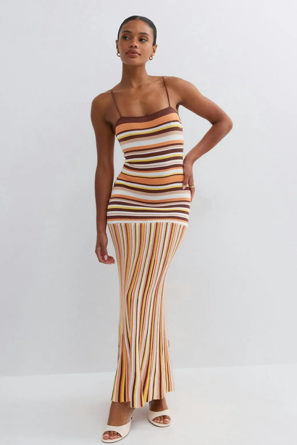 Multistripe knitted dress