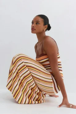 Multistripe knitted dress