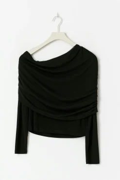 Off shoulder mesh top