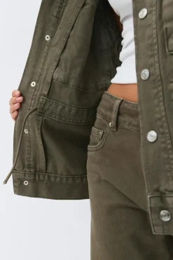 Office cargo denim jacket