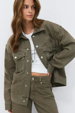 Office cargo denim jacket