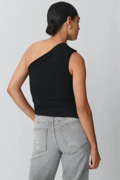 One shoulder drapy top