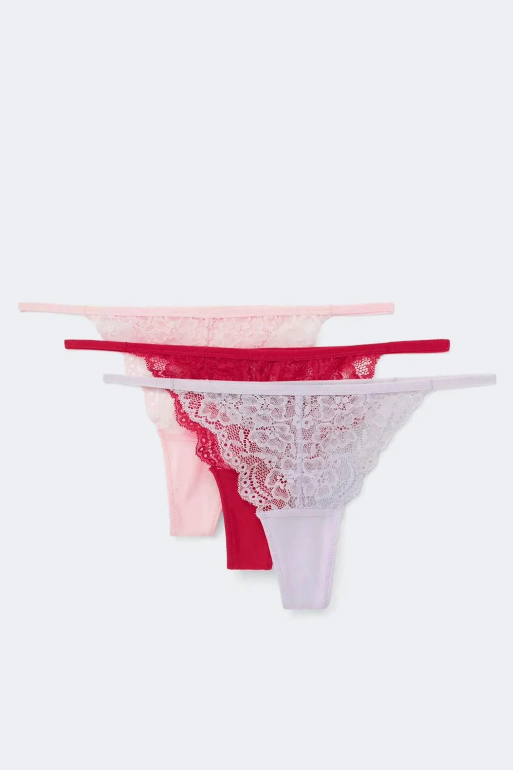 3-pack lace thong