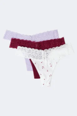 3-pack soft cotton thong