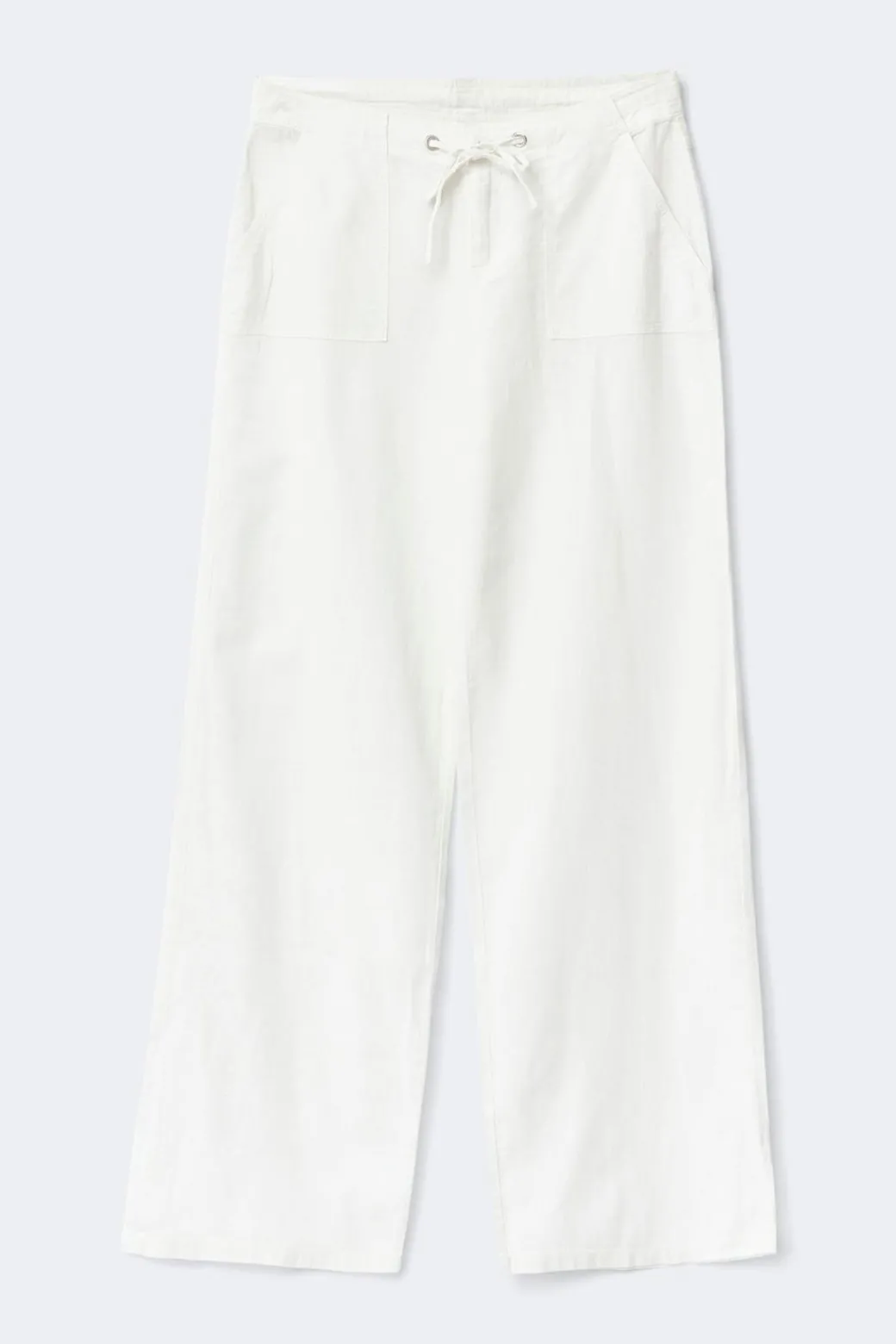 Petite linen blend trousers