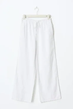 petite linen blend trousers