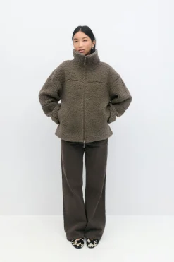 Pile zip jacket