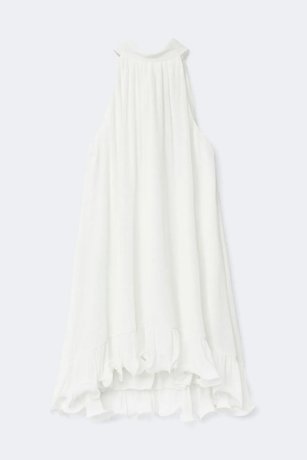 Pleated frill mini dress