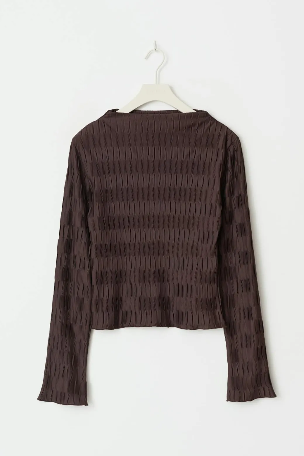 Pleated funnel neck top