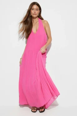 Pleated maxi dress